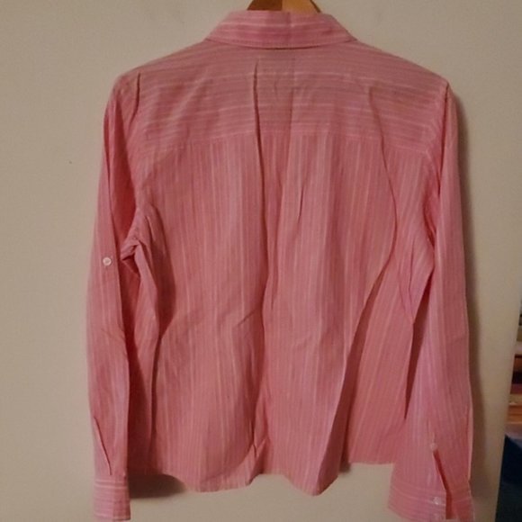 Rafaella‎ Pink White Striped Button Down Shirt 14 - Picture 2 of 3